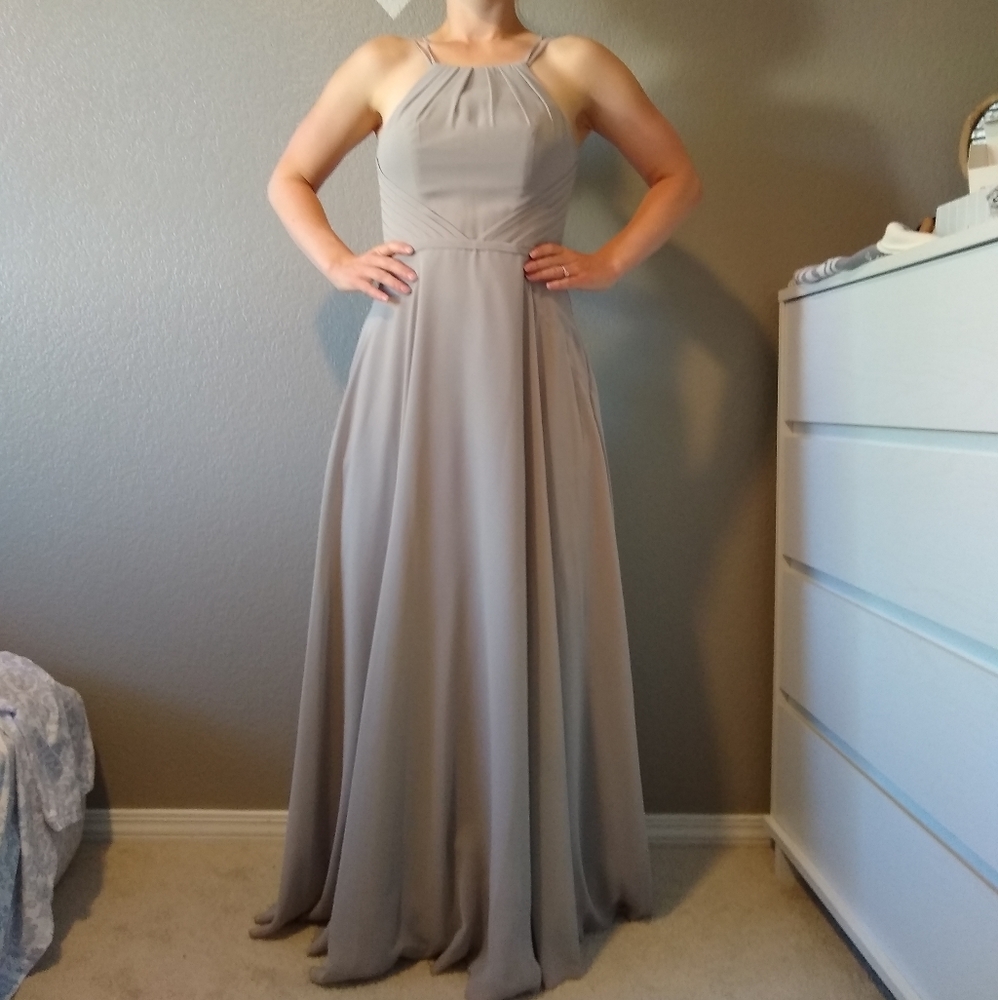 Azazie silver bridesmaid dress